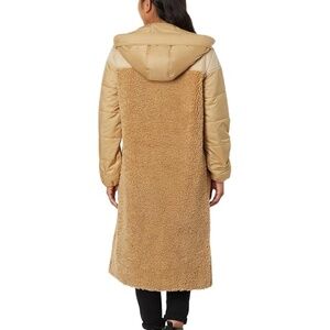 Avec Les Filles Mixed Media Hooded Coat